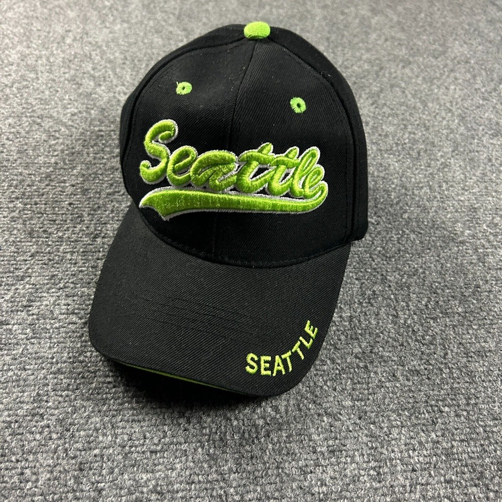 Seattle Cap Hat Black Adjustable‎ Adults Baseball